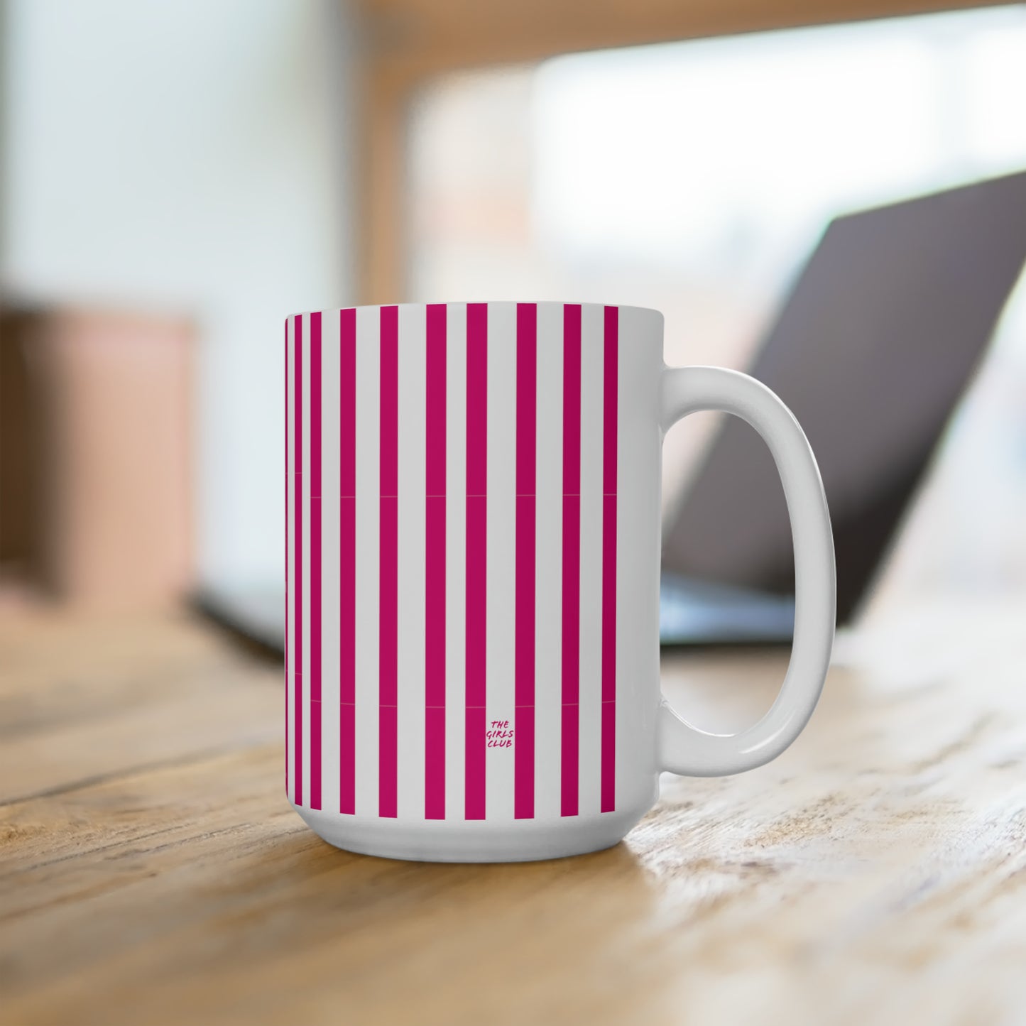 Pink Stripes Mug 15oz