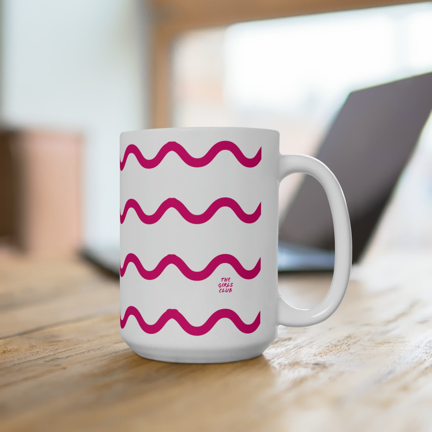 Pink Squiggles Mug 15oz