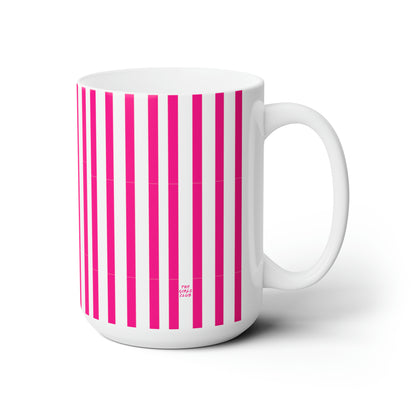 Pink Stripes Mug 15oz