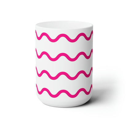 Pink Squiggles  Mug 15oz