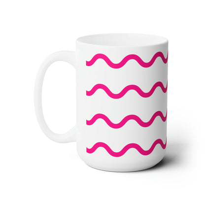 Pink Squiggles  Mug 15oz