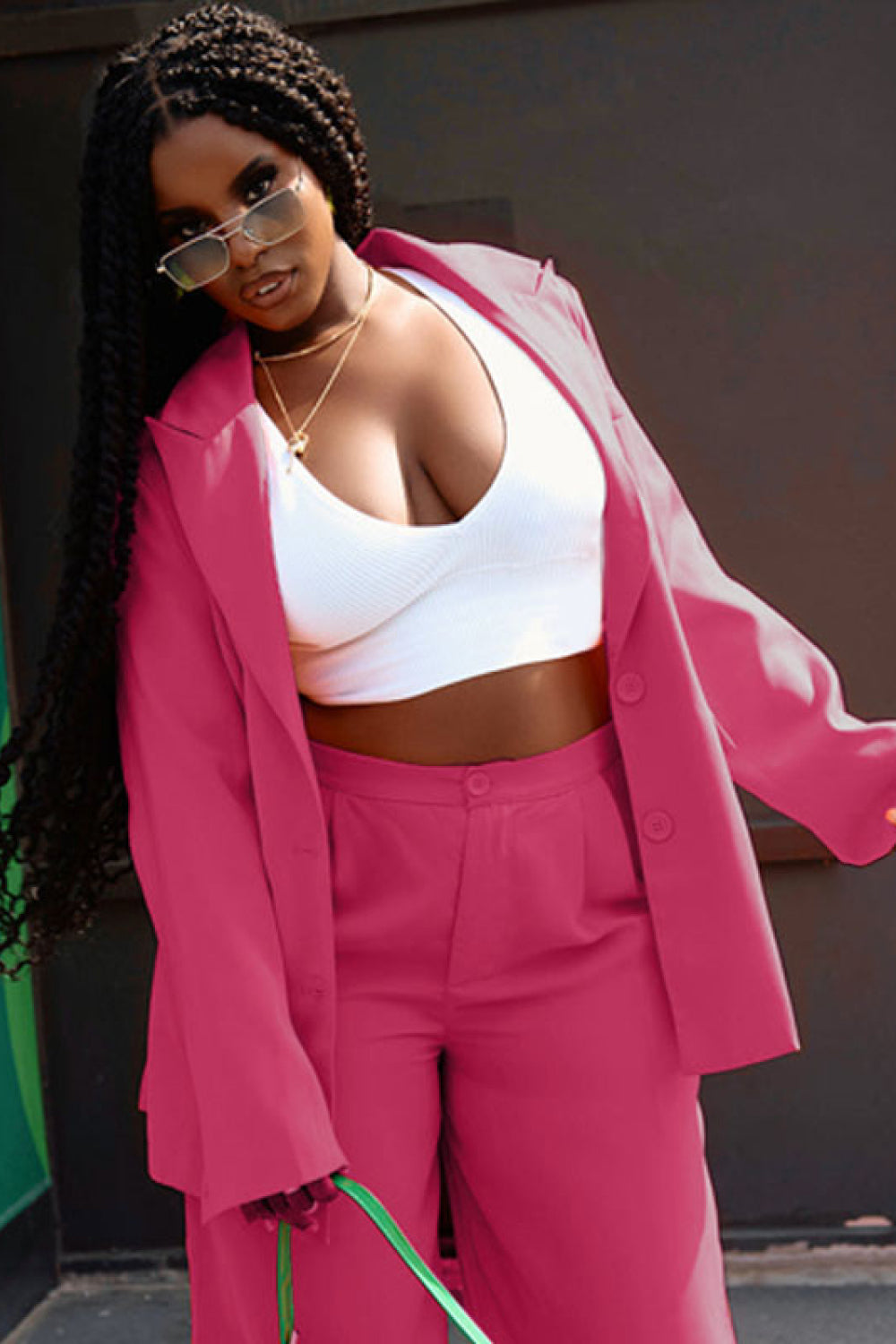 Pink Blazer + Pants Set