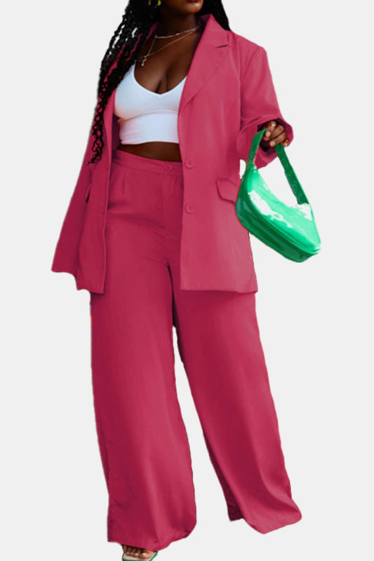 Pink Blazer + Pants Set